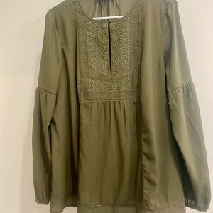 Banana Republic Olive Green Blouse SZ M